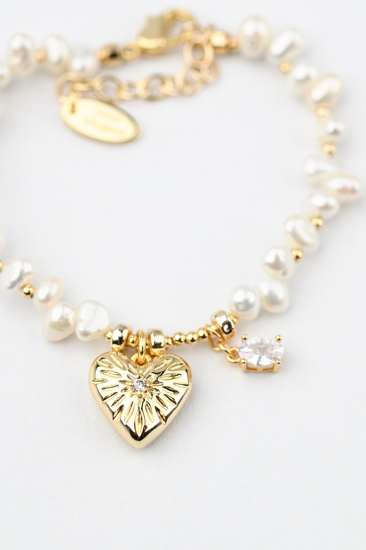 VENUSTUS Series Freshwater Baroque Pearl Bracelet ref.#071 - Rice Pearl, 14K Gold-plated, Gemstone