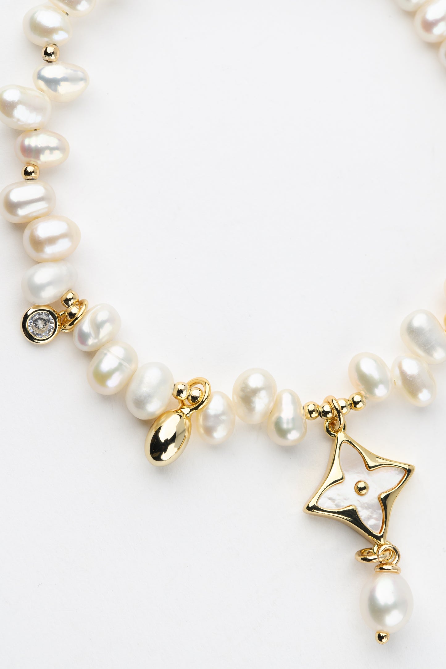 MYSTIC Series Freshwater Baroque Pearl Bracelet ref.#072 - Rice Pearl, 14K Gold-plated, Gemstone