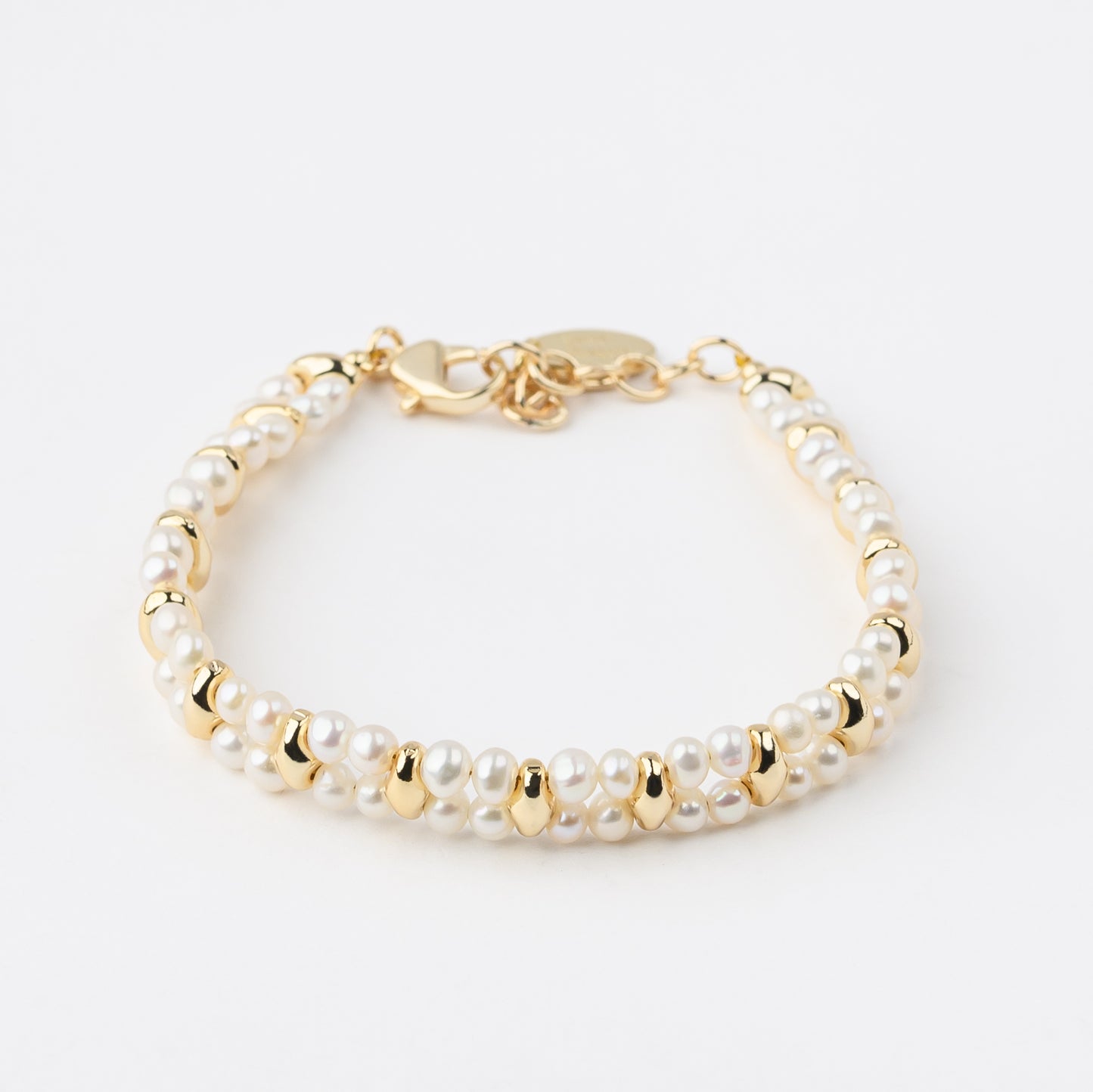 MYSTIC Series Freshwater Baroque Pearl Bracelet ref.#024 - Rice Pearl, 14K Gold-plated