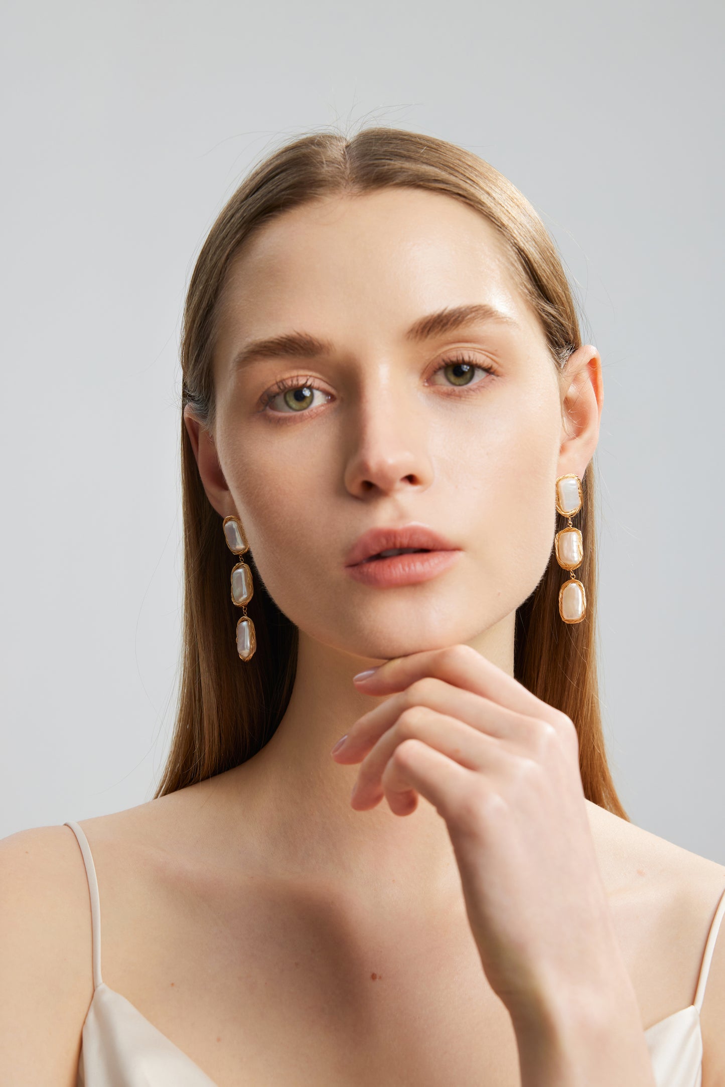 VENUSTUS Series Freshwater Baroque Pearl Earrings ref.#052 - 14K Gold-plated