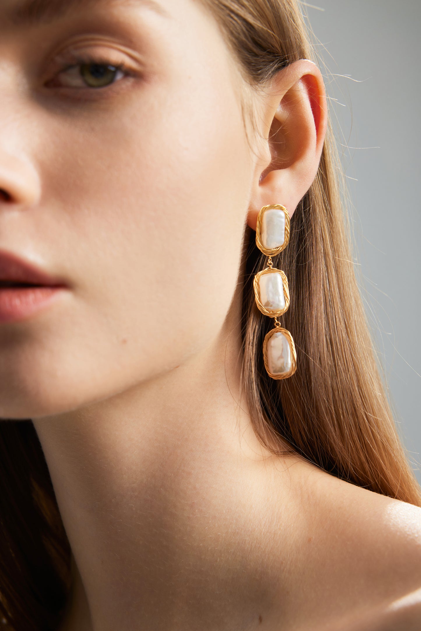 VENUSTUS Series Freshwater Baroque Pearl Earrings ref.#052 - 14K Gold-plated