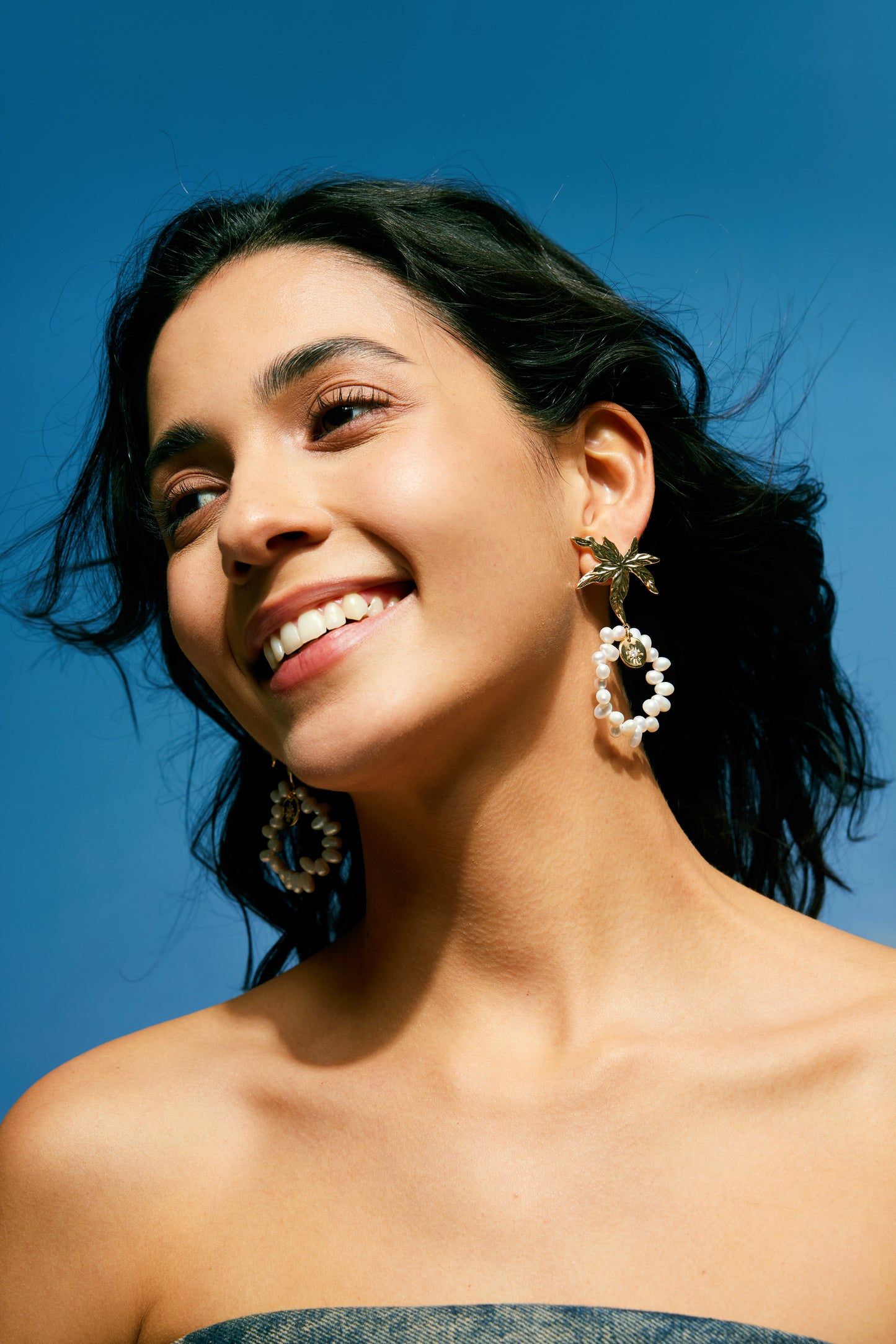 VIBRANT Series Freshwater Baroque Pearl Earrings ref.#056 - Rice Pearl, 14K Gold-plated, Gemstone