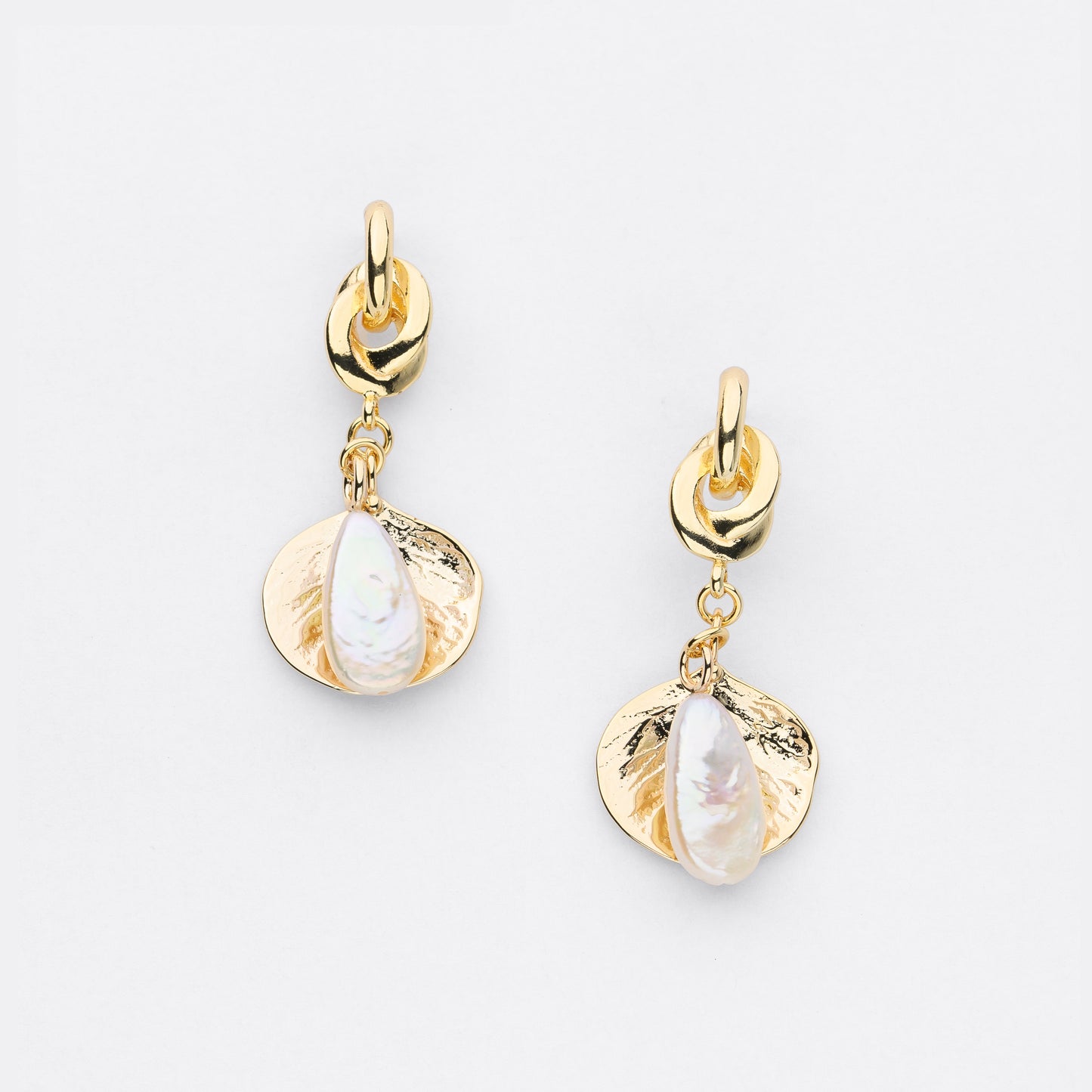 VIBRANT Series Freshwater Baroque Pearl Earrings ref.#057 - 14K Gold-plated