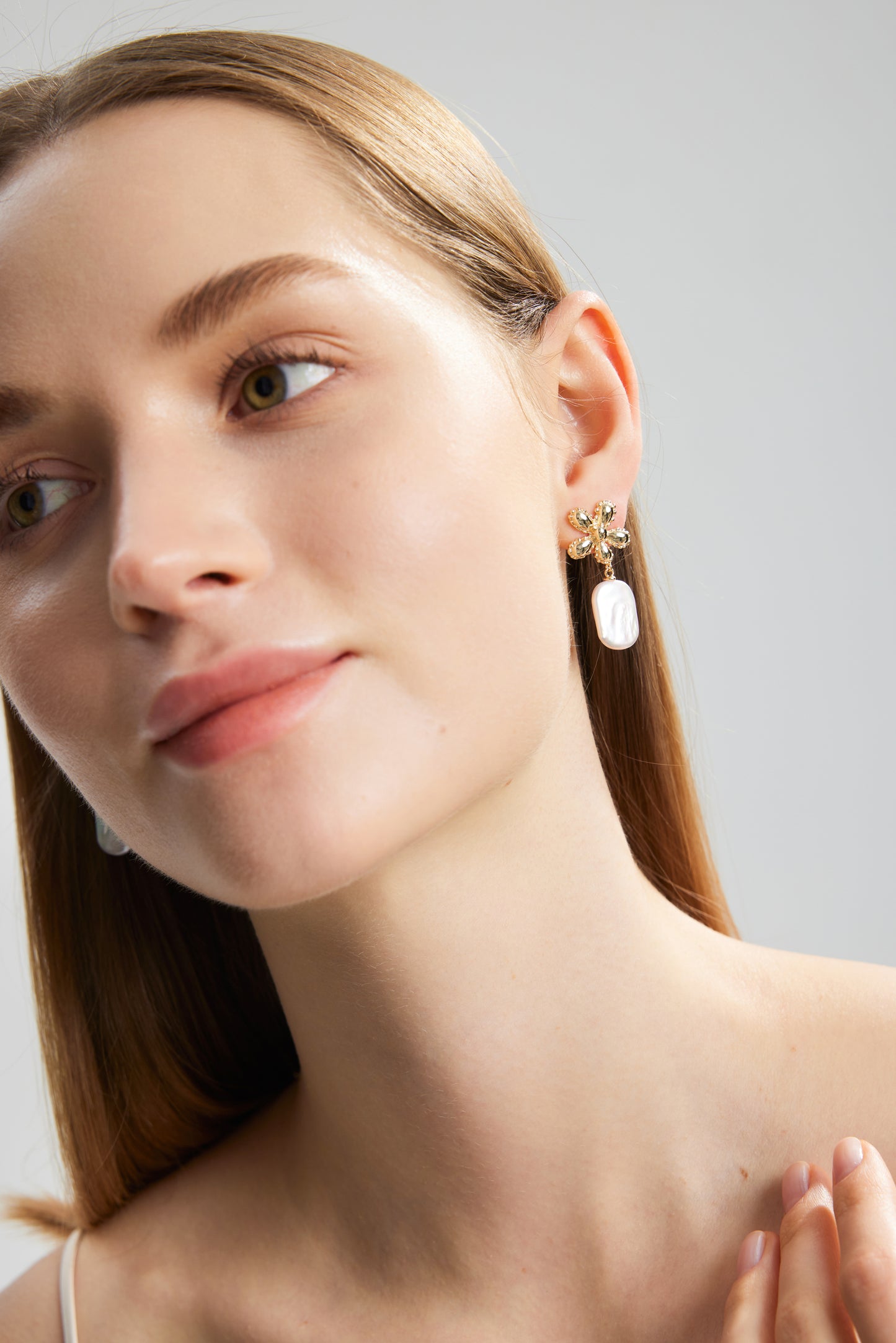 VIBRANT Series Freshwater Baroque Pearl Earrings ref.#058 - 14K Gold-plated