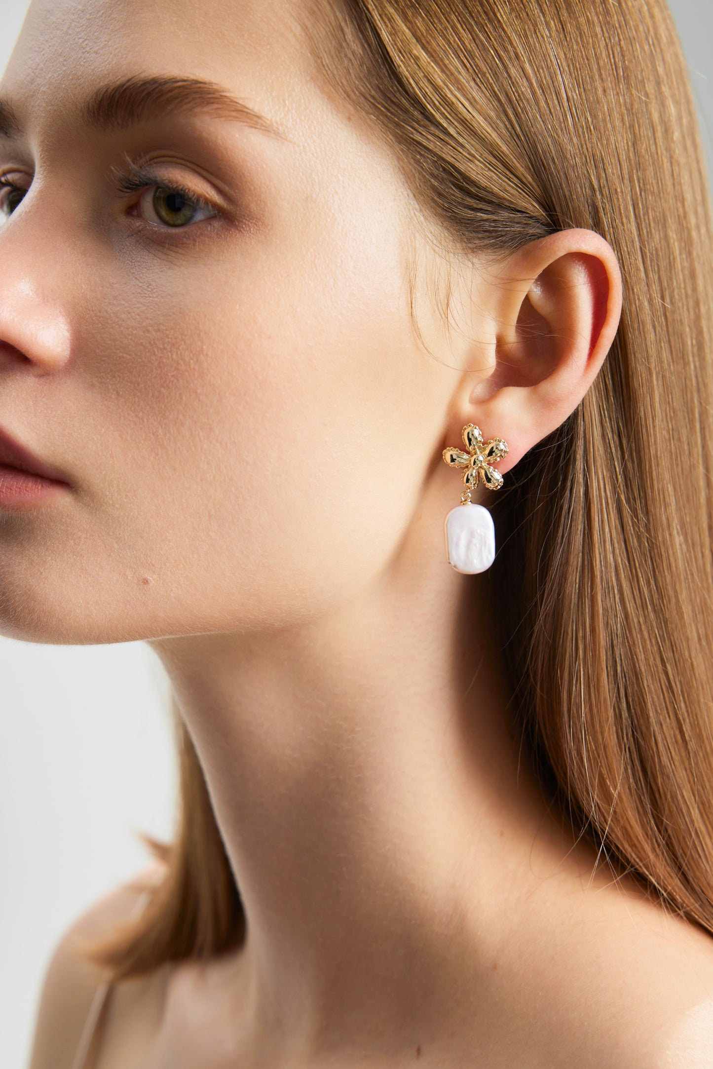 VIBRANT Series Freshwater Baroque Pearl Earrings ref.#058 - 14K Gold-plated