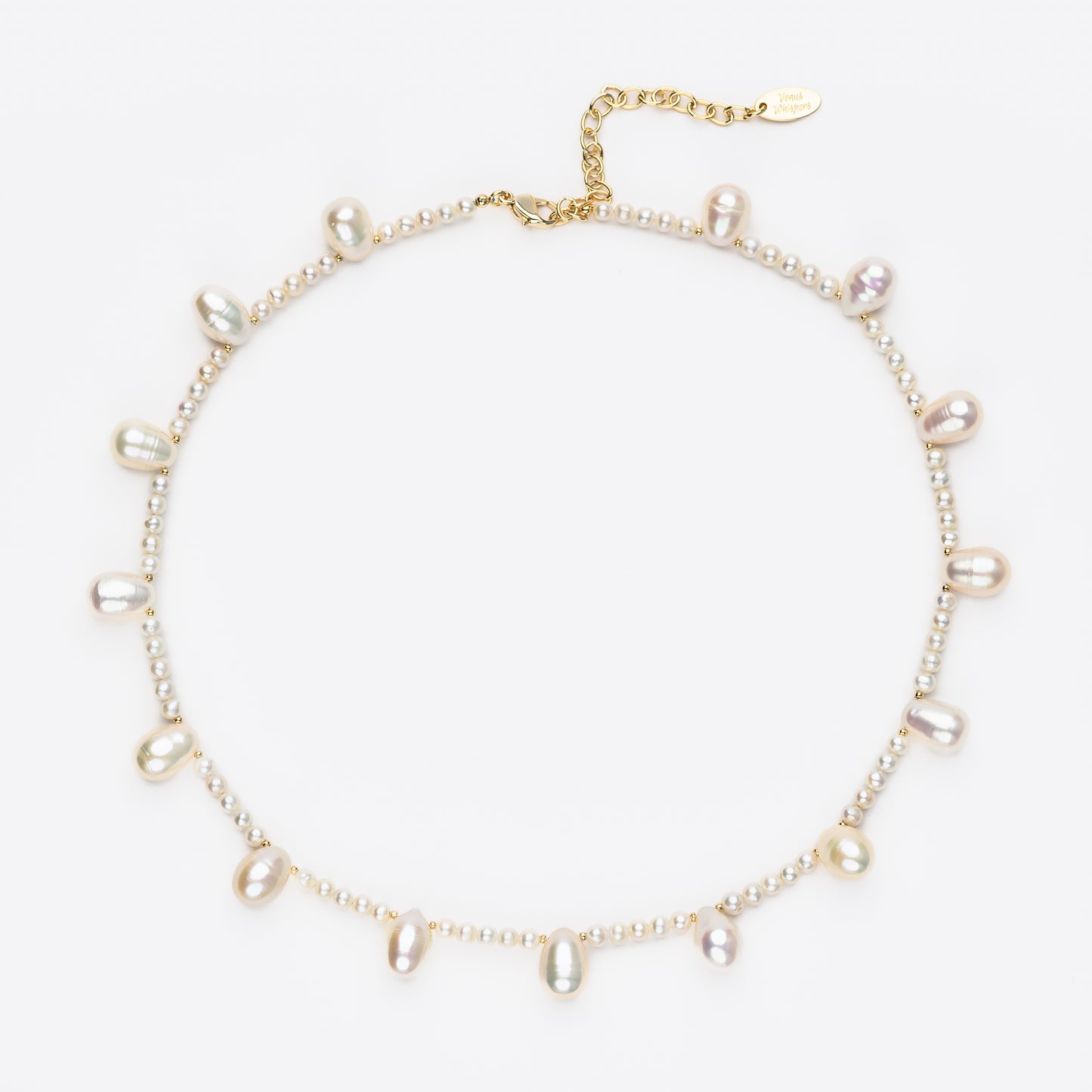 DULCIS Series Freshwater Baroque Pearl Necklace ref.#001 - Teardrop Pearl, Rice Pearl