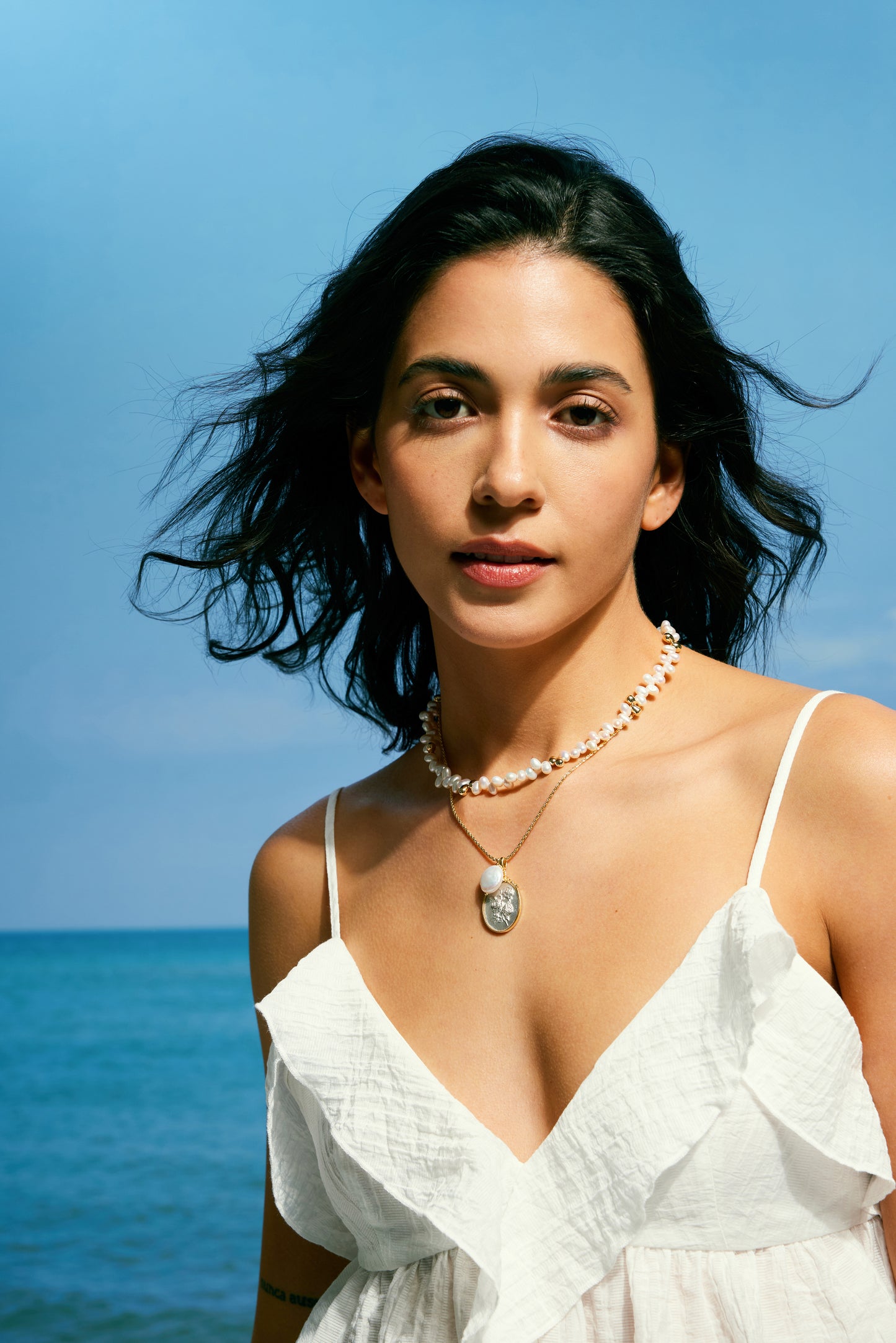 DULCIS Series Freshwater Baroque Pearl Necklace ref.#003 - Rice Pearl, 14K Gold-plated