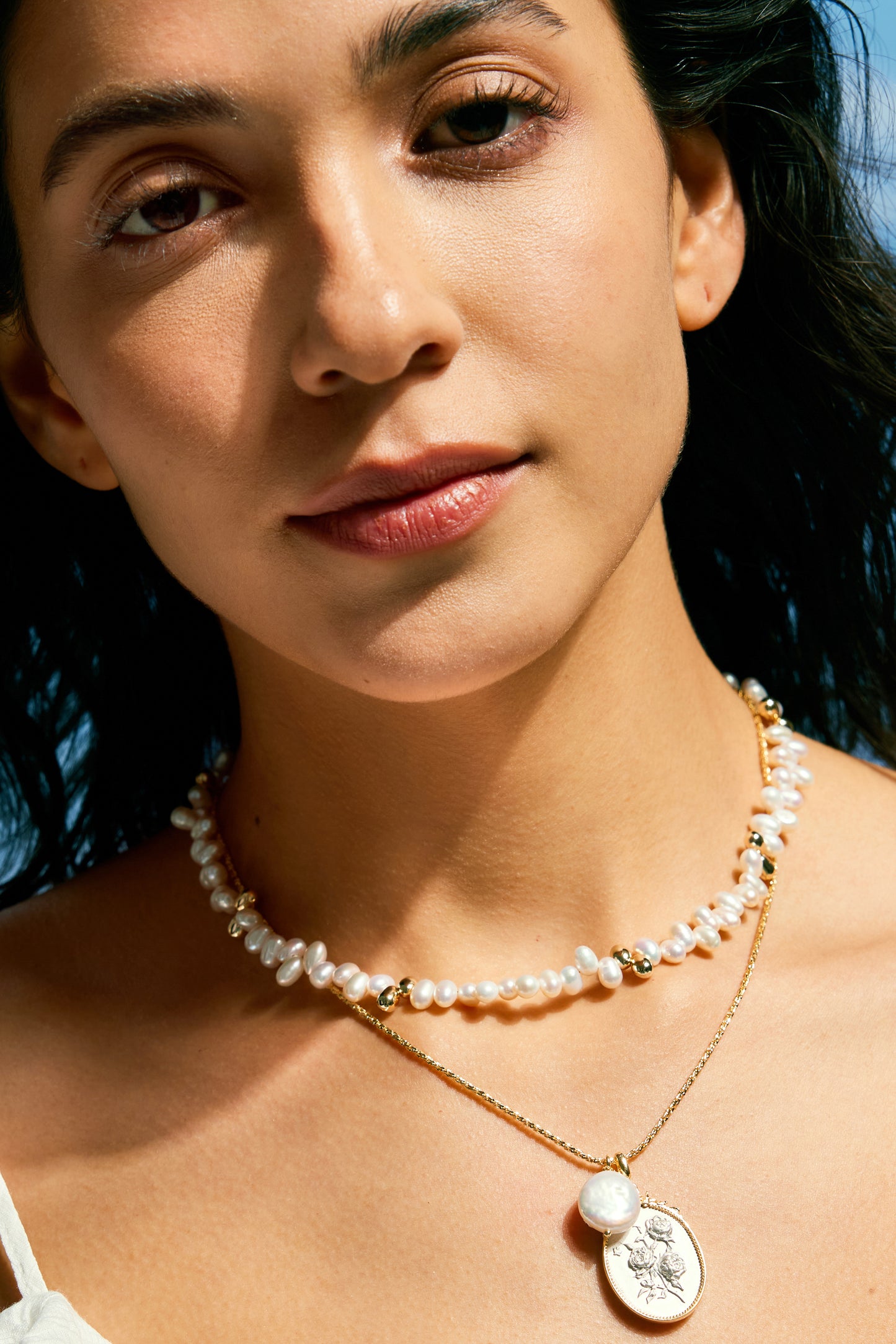 DULCIS Series Freshwater Baroque Pearl Necklace ref.#003 - Rice Pearl, 14K Gold-plated