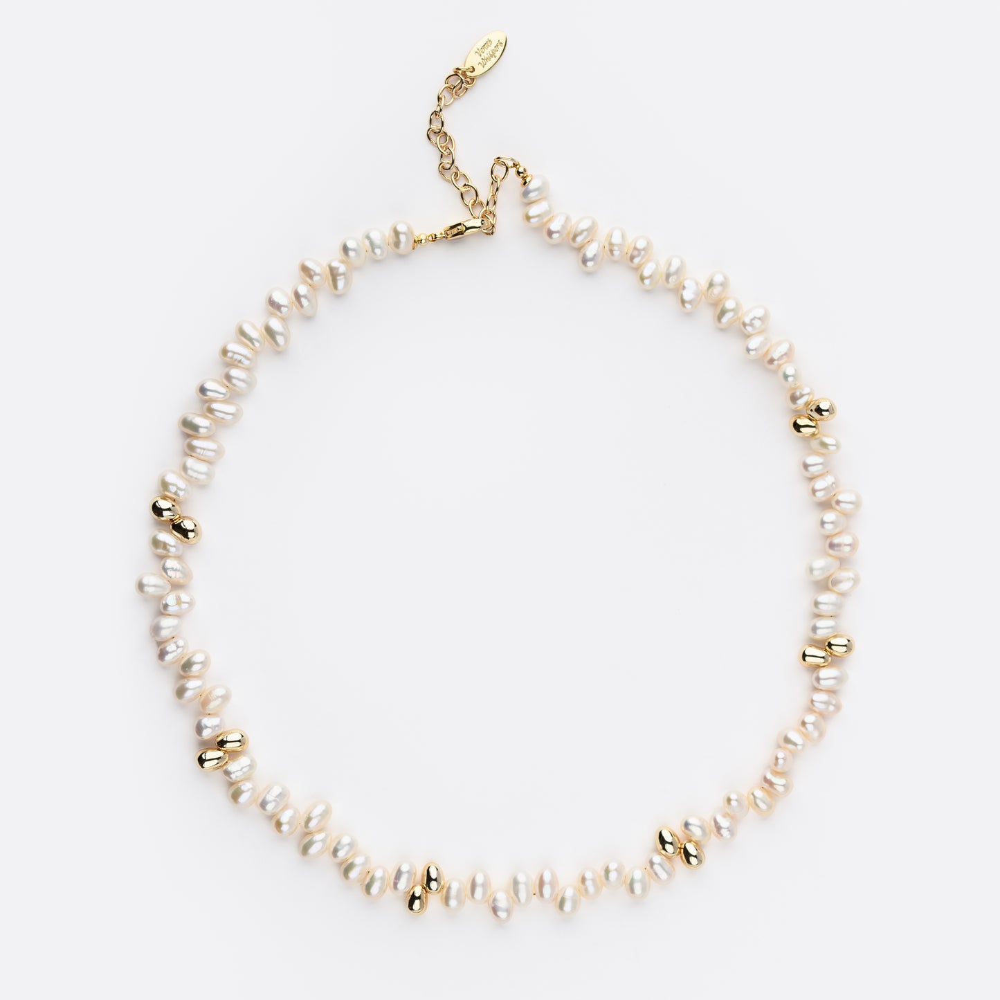 DULCIS Series Freshwater Baroque Pearl Necklace ref.#003 - Rice Pearl, 14K Gold-plated