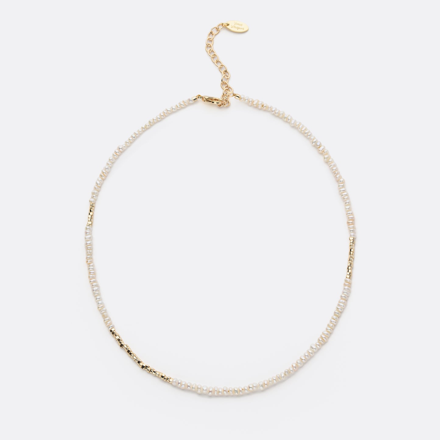 DULCIS Series Freshwater Baroque Pearl Necklace ref.#004 - Rice Pearl, 14K Gold-plated