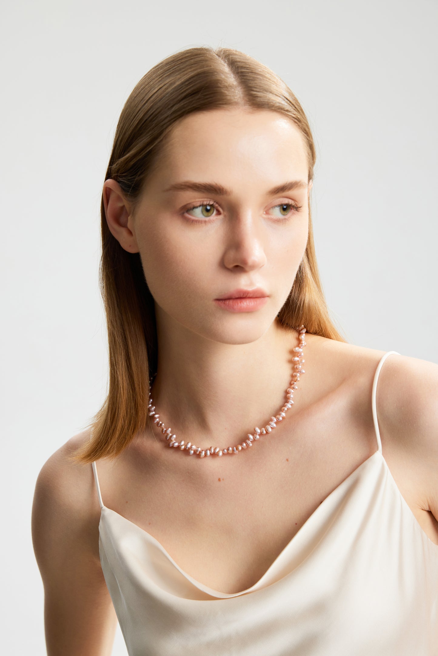 DULCIS Series Freshwater Baroque Pearl Necklace ref.#006 - Rice Pearl