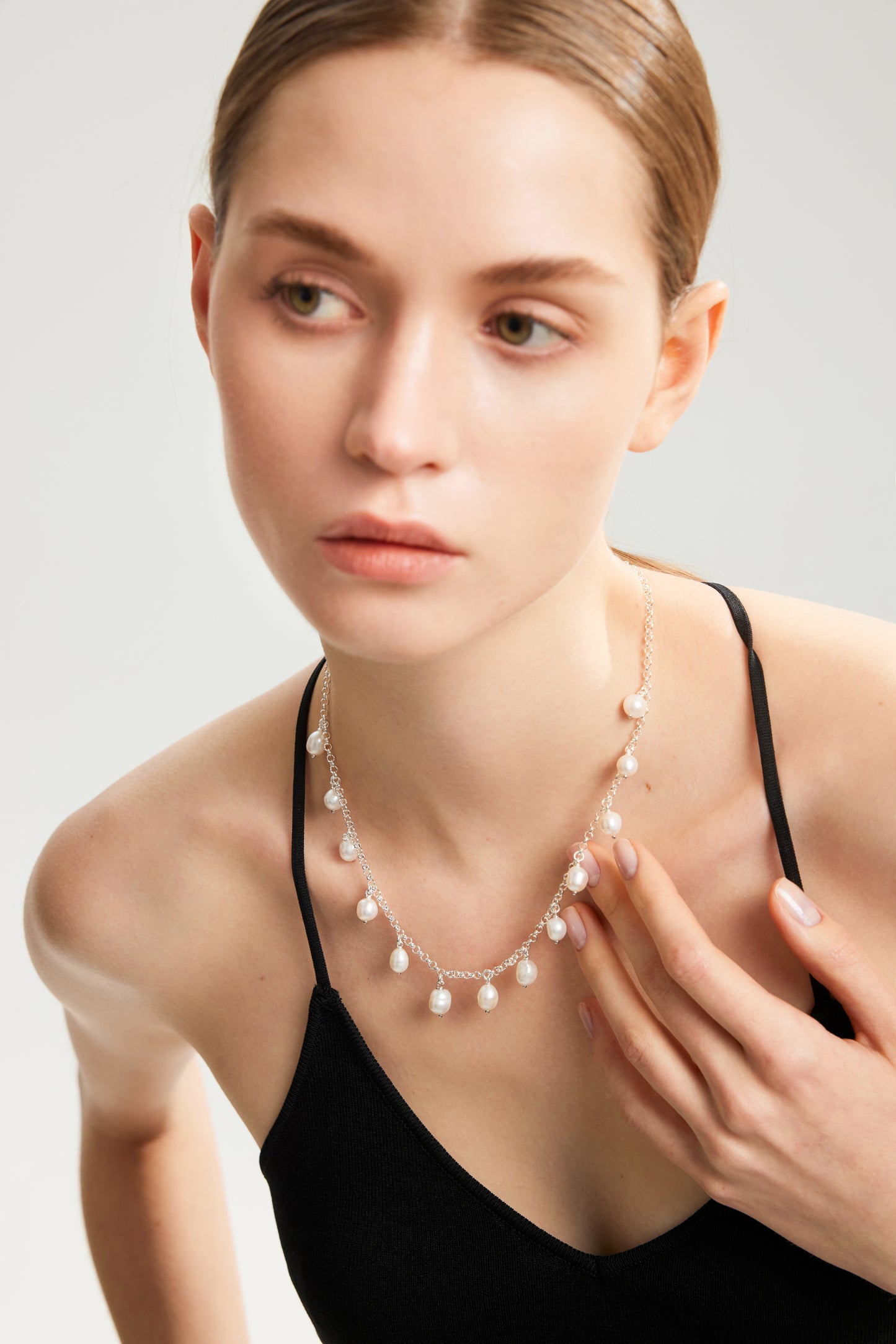 CATALYTIC Series Freshwater Baroque Pearl Necklace ref.#007/008 - Button Pearl