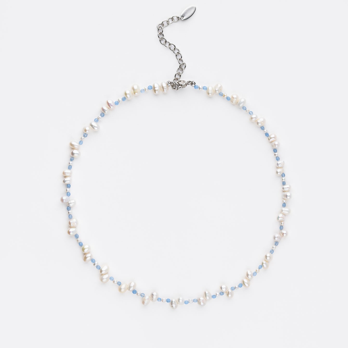 VIBRANT Series Freshwater Baroque Pearl Necklace ref.#019 - Rice Pearl, Gemstone