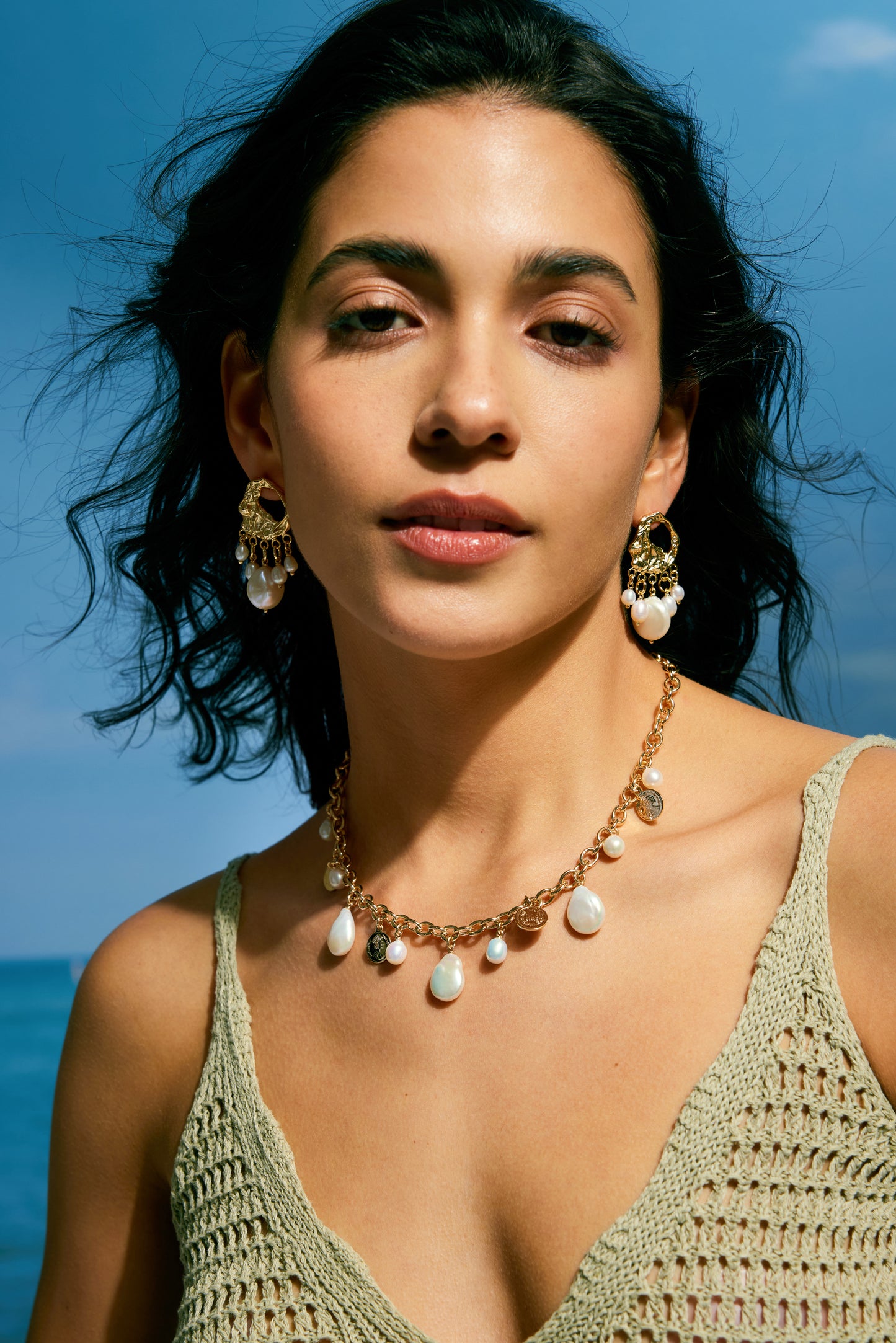 BOLD Series Freshwater Baroque Pearl Necklace ref.#033 - 14K Gold-plated