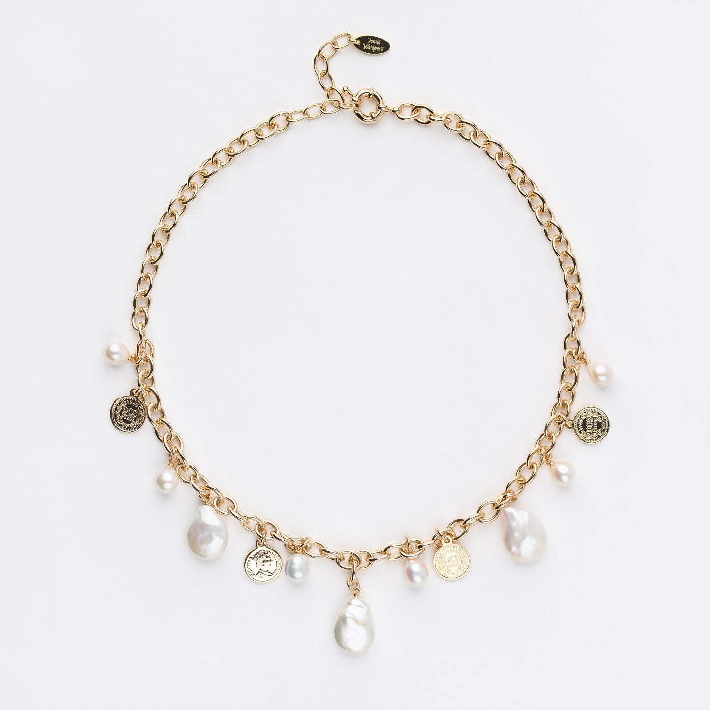BOLD Series Freshwater Baroque Pearl Necklace ref.#033 - 14K Gold-plated