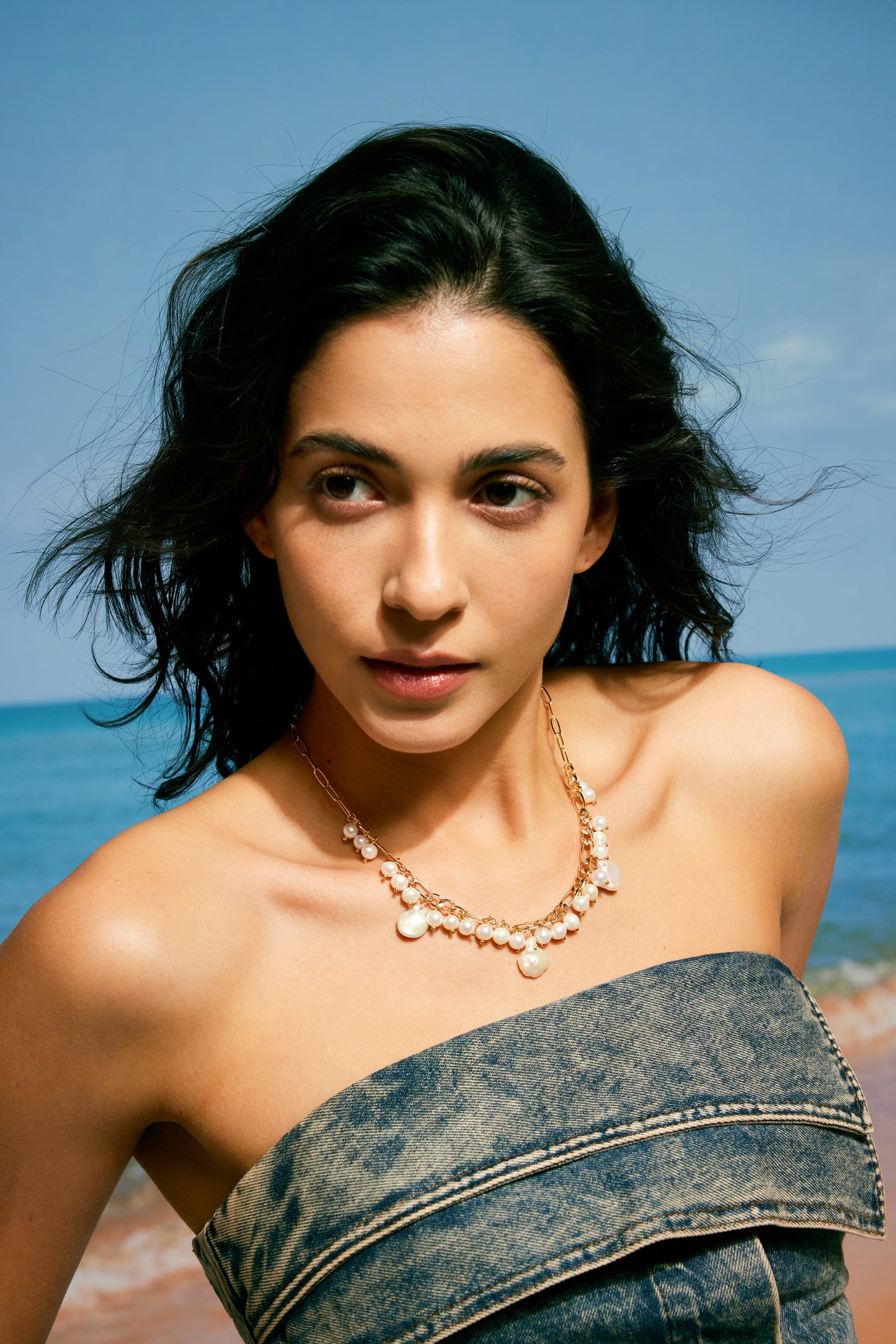 BOLD Series Freshwater Baroque Pearl Necklace ref.#034 - 14K Gold-plated