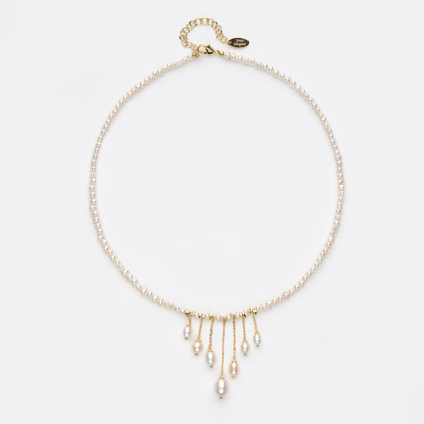 CATALYTIC Series Freshwater Baroque Pearl Necklace ref.#035 - Rice Pearl, 14K Gold-plated