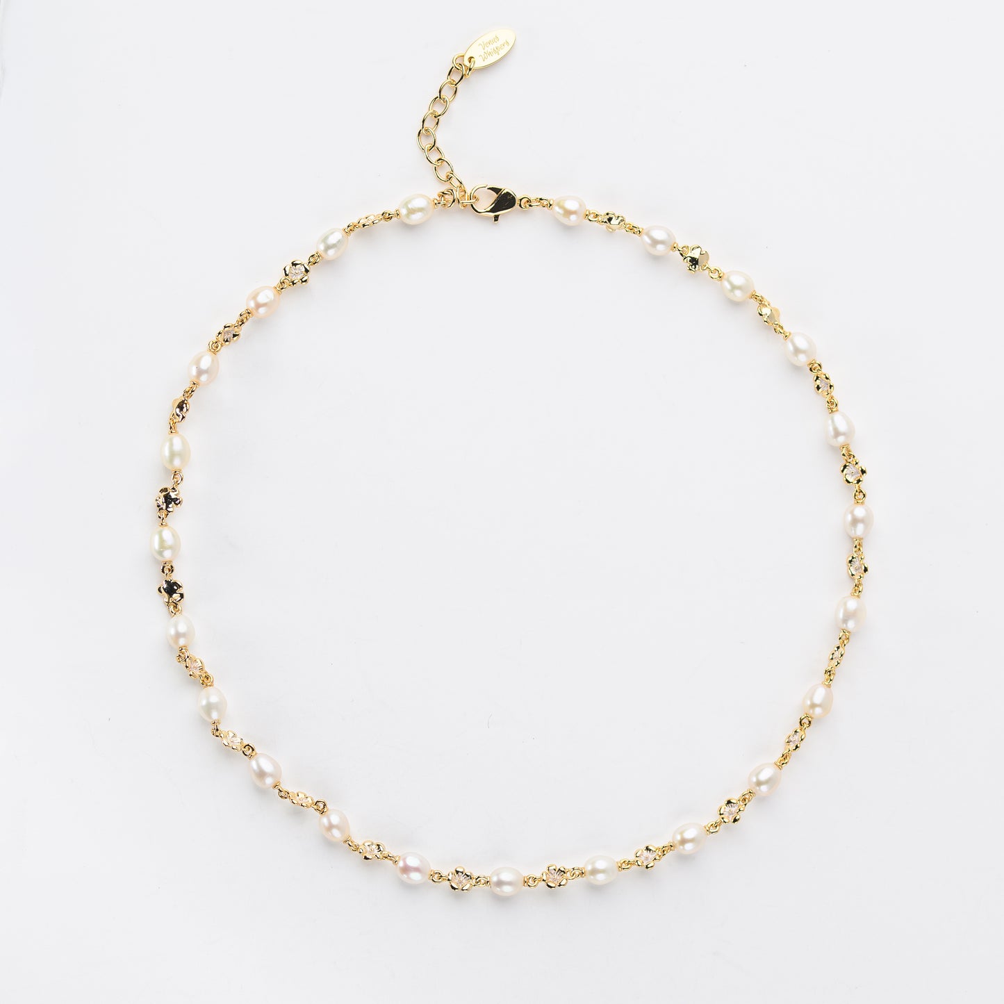 VENUSTUS Series Freshwater Baroque Pearl Necklace ref.#042 - Rice Pearl, 14K Gold-plated