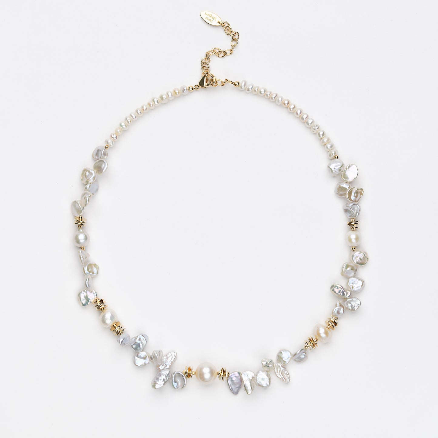 PETALBORN Series Freshwater Baroque Pearl Necklace ref.#060 - Petal Pearl, 14K Gold-plated