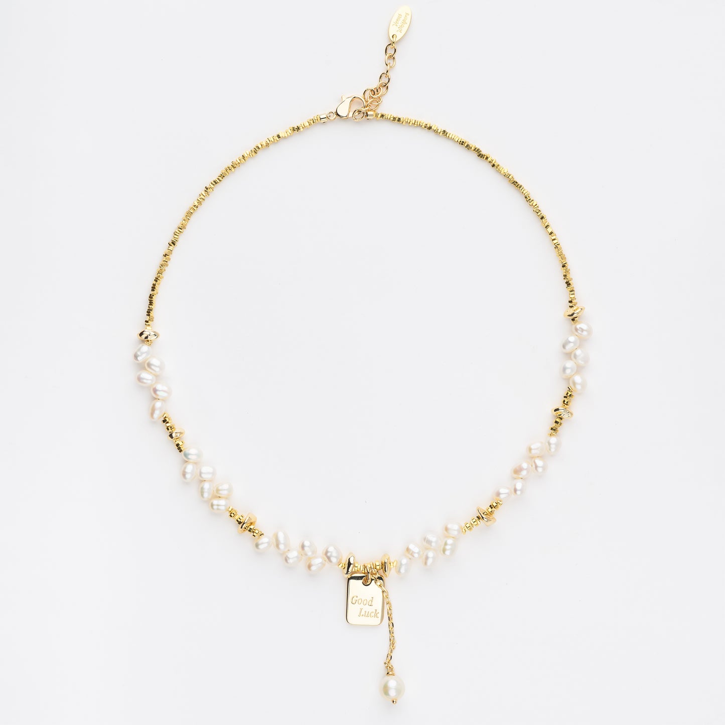 VENUSTUS Series Freshwater Baroque Pearl Necklace ref.#064 - Rice Pearl, 14K Gold-plated