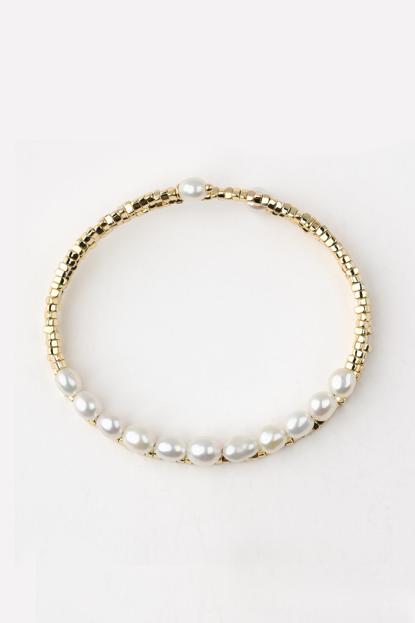 DULCIS Series Freshwater Baroque Pearl Bracelet ref.#011 - Rice Pearl, 14K Gold-plated
