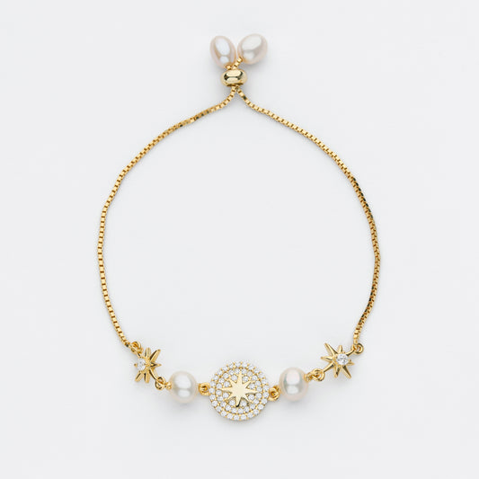 Stellar Charm Pearl Bracelet