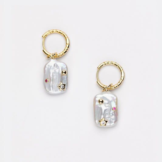 Lustrous Gem Drop Earrings