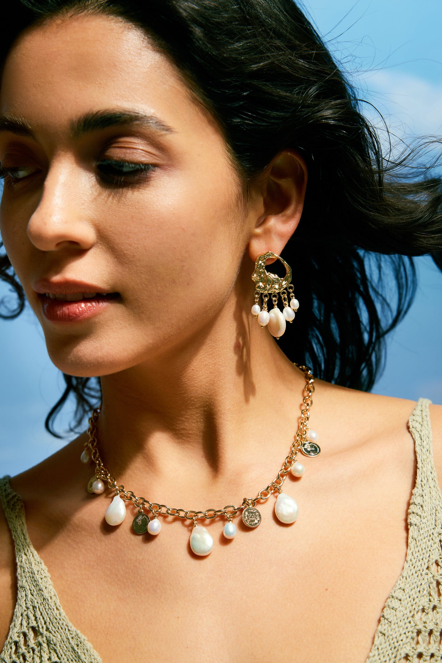 BOLD Series Freshwater Baroque Pearl Earrings ref.#036 -