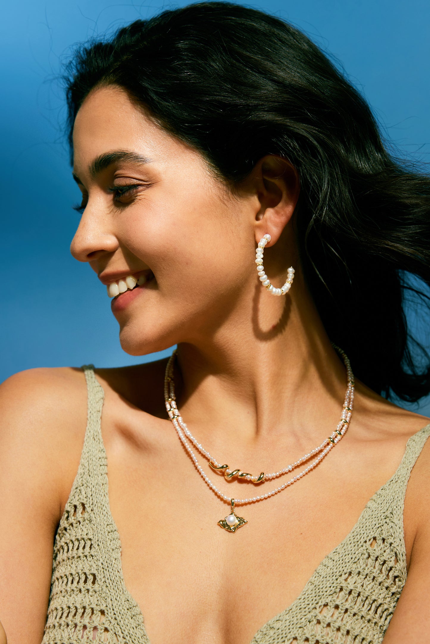 Pearl Hoop Harmony Earrings