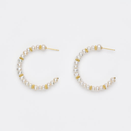 Pearl Hoop Harmony Earrings