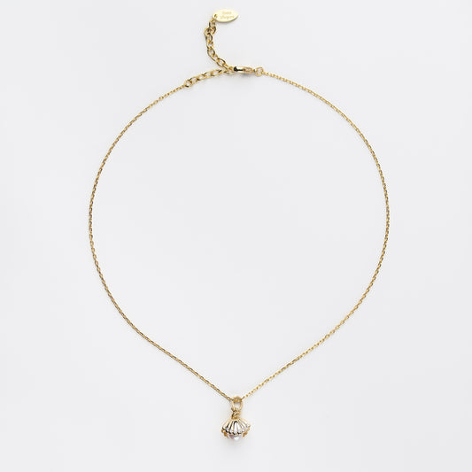CATALYTIC Series Freshwater Baroque Pearl Necklace ref.#014 - Button Pearl, 14K Gold-plated, Gemstone