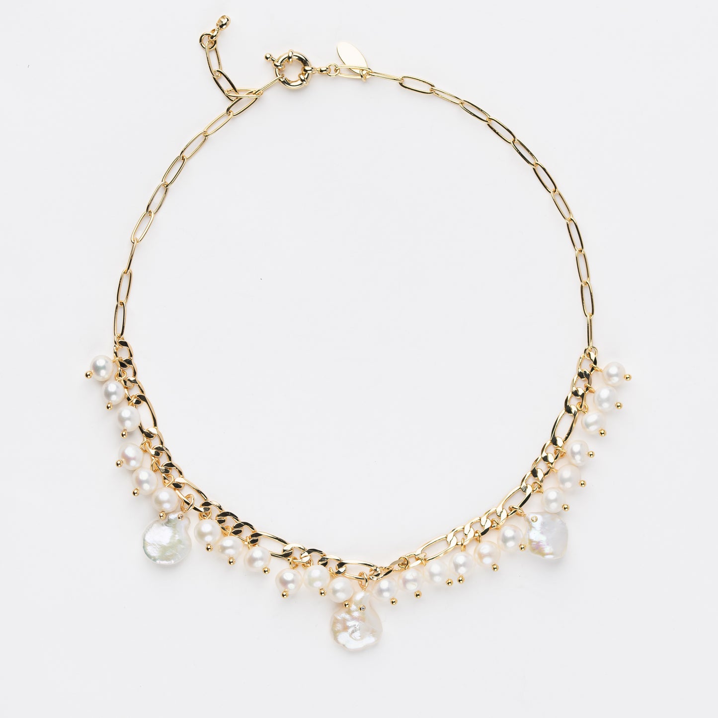 BOLD Series Freshwater Baroque Pearl Necklace ref.#034 - 14K Gold-plated