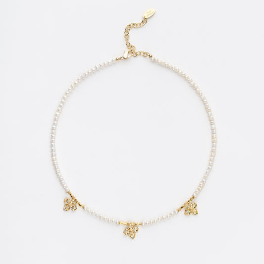 VENUSTUS Series Freshwater Baroque Pearl Necklace ref.#044 - Rice Pearl, 14K Gold-plated