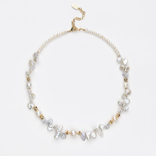 PETALBORN Series Freshwater Baroque Pearl Necklace ref.#060 - Petal Pearl, 14K Gold-plated
