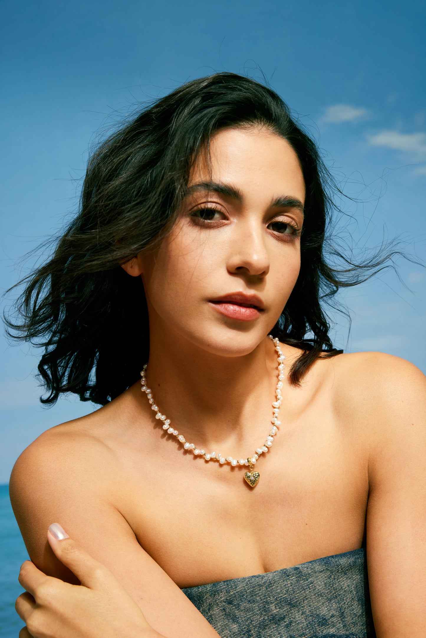 VENUSTUS Series Freshwater Baroque Pearl Necklace ref.#068 - Rice Pearl, 14K Gold-plated, Gemstone