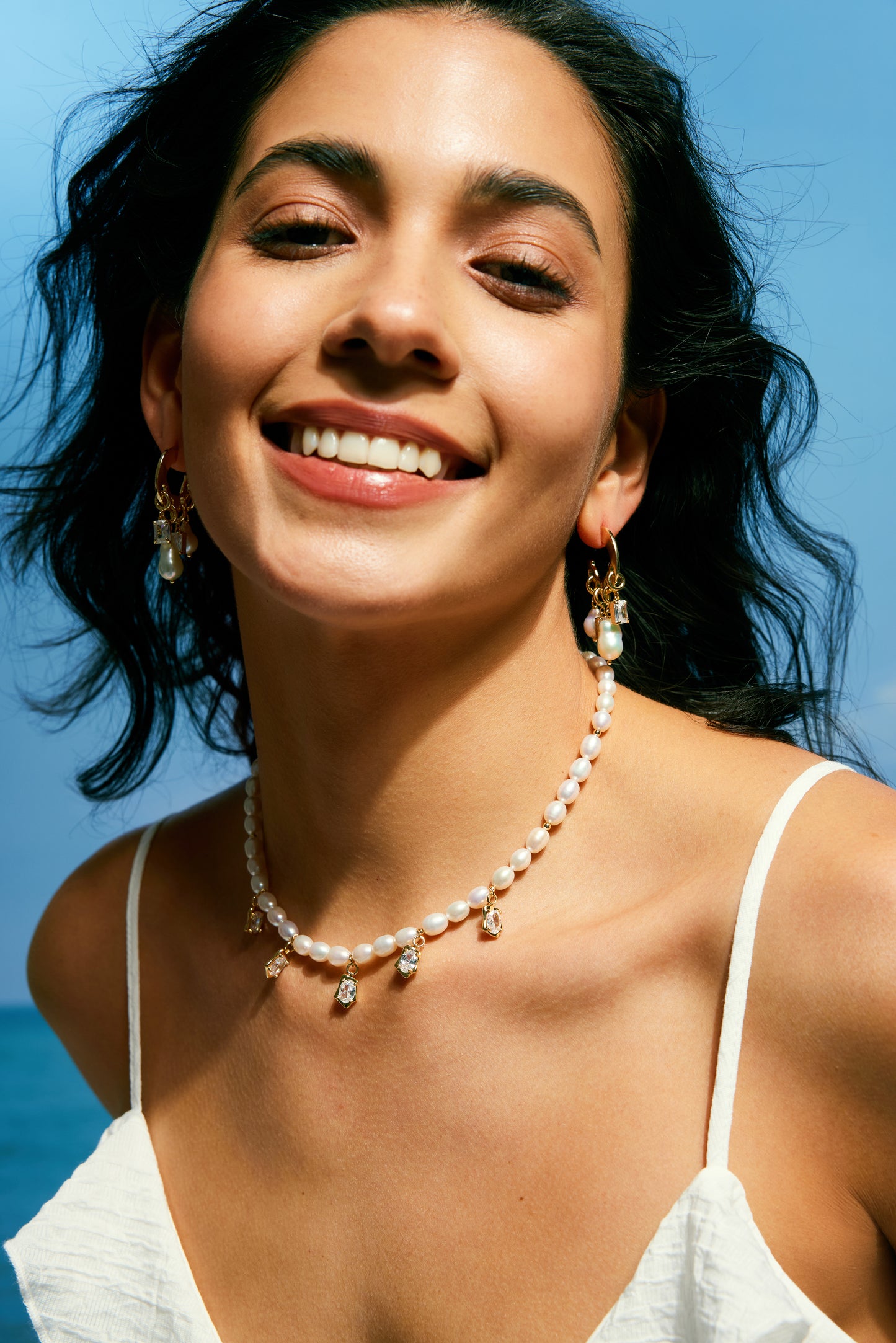 Starlit Cascade Pearl Earrings