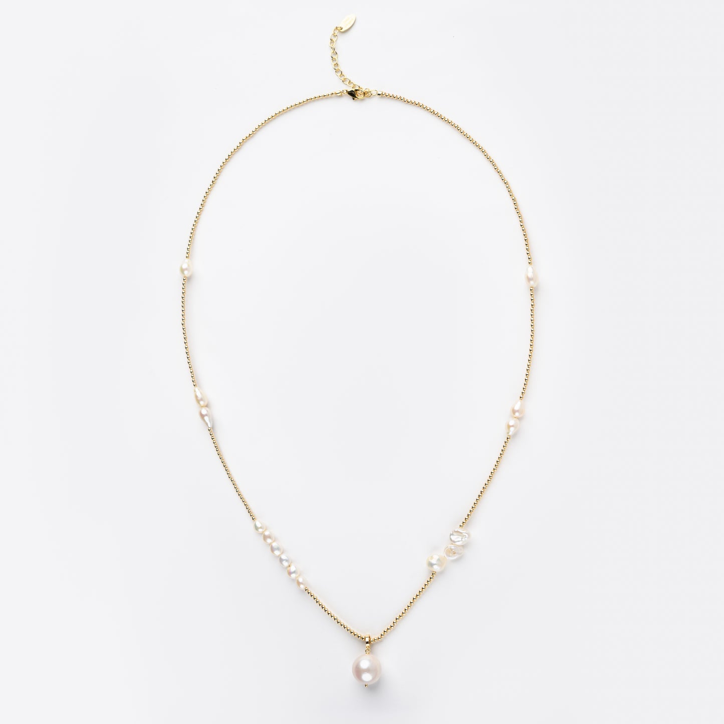 CATALYTIC Series Freshwater Baroque Pearl Necklace ref.#079 - 14K Gold-plated