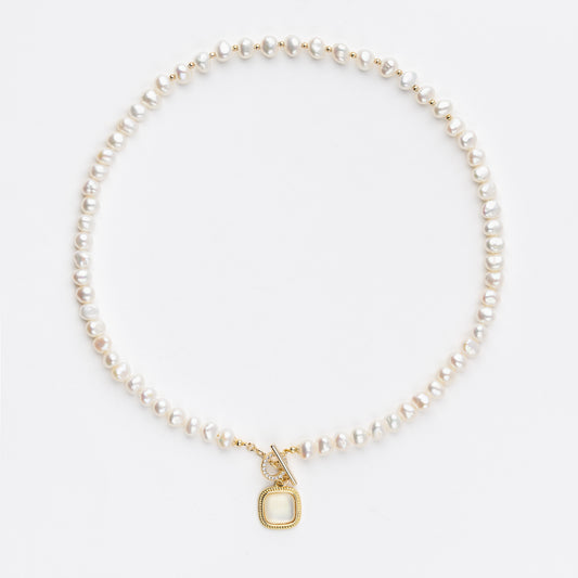Luminous Mosaic Pearl Necklace